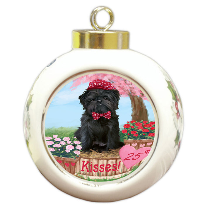 Rosie 25 Cent Kisses Affenpinscher Dog Round Ball Christmas Ornament RBPOR56106