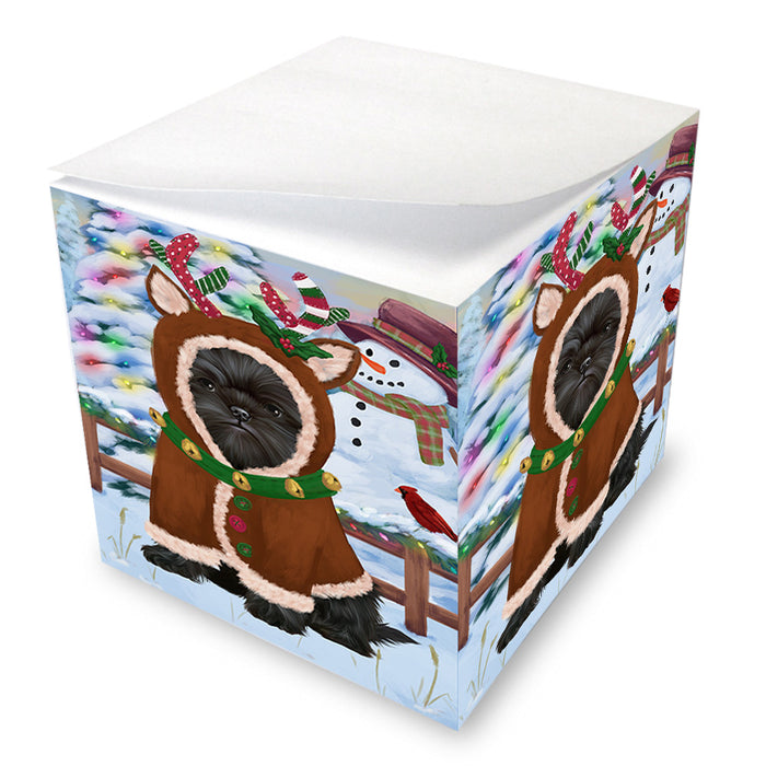 Christmas Gingerbread House Candyfest Affenpinscher Dog Note Cube NOC54187