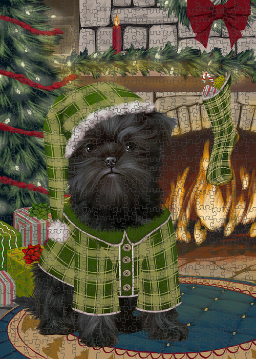 The Stocking was Hung Affenpinscher Dog Puzzle with Photo Tin PUZL88776