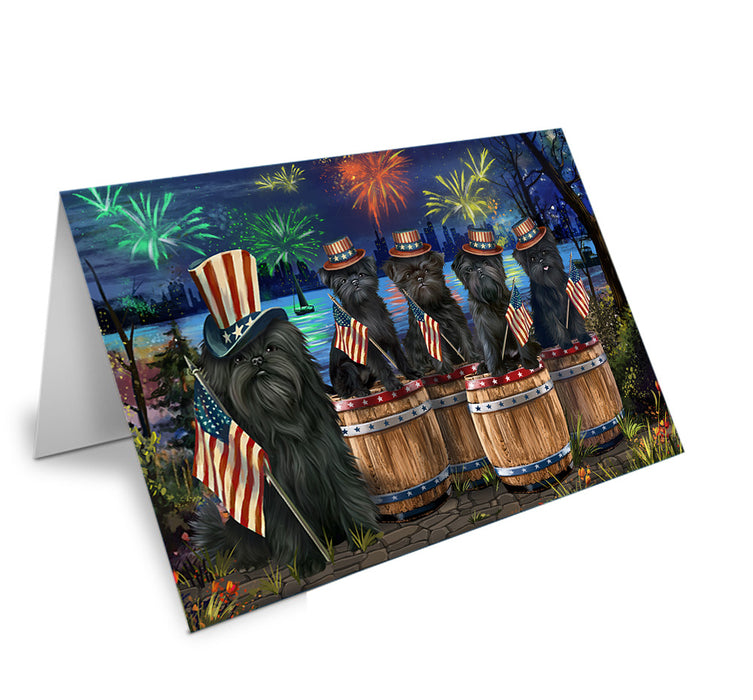 4th of July Independence Day Fireworks Affenpinschers at the Lake Handmade Artwork Assorted Pets Greeting Cards and Note Cards with Envelopes for All Occasions and Holiday Seasons GCD57035