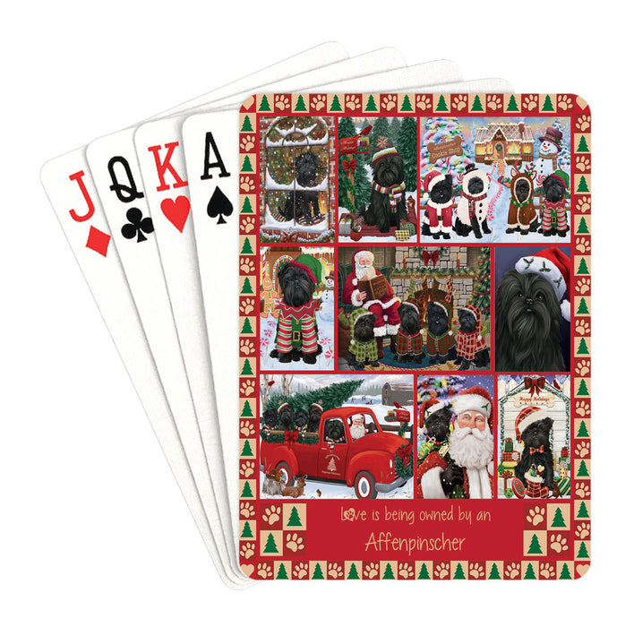 Love is Being Owned Christmas Affenpinscher Dogs Playing Card Decks