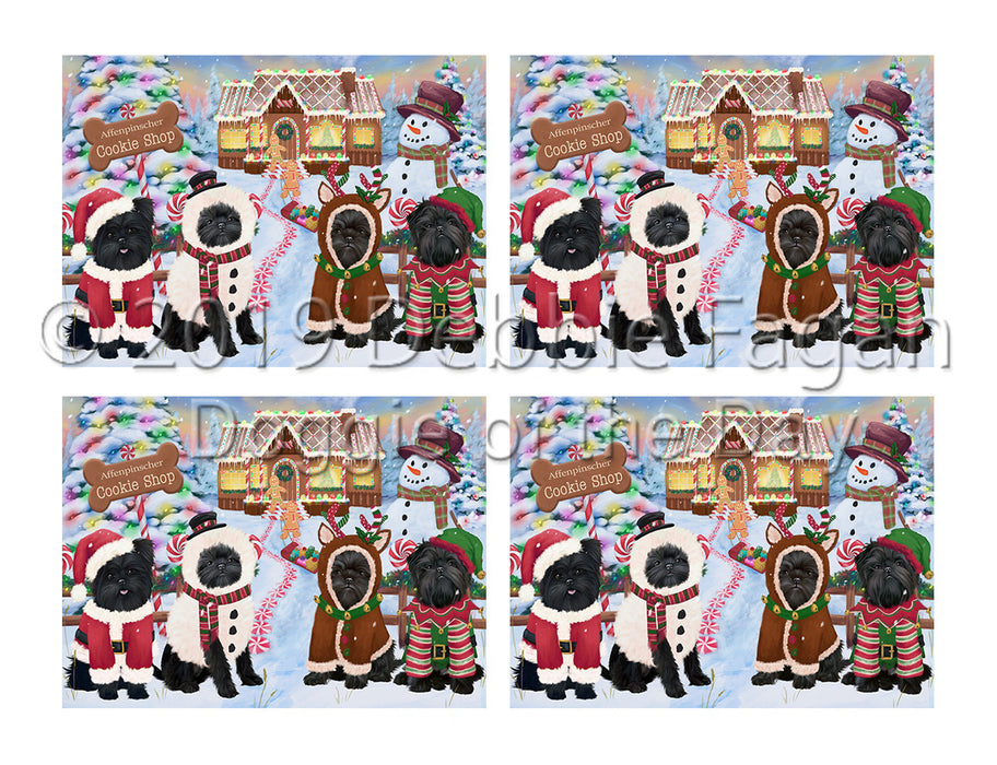 Holiday Gingerbread Cookie Affenpinscher Dogs Placemat