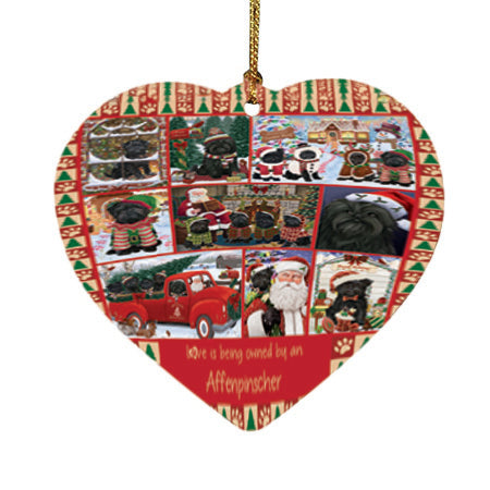 Love is Being Owned Christmas Affenpinscher Dogs Heart Christmas Ornament HPOR57811