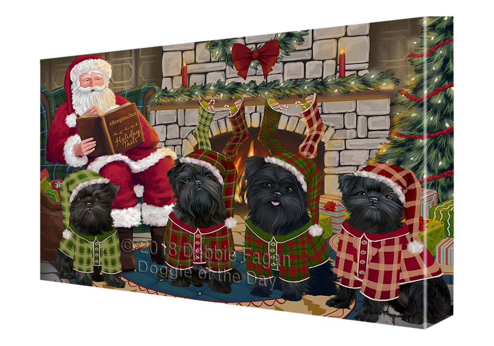 Christmas Cozy Holiday Tails Affenpinschers Dog Canvas Print Wall Art Décor CVS115676