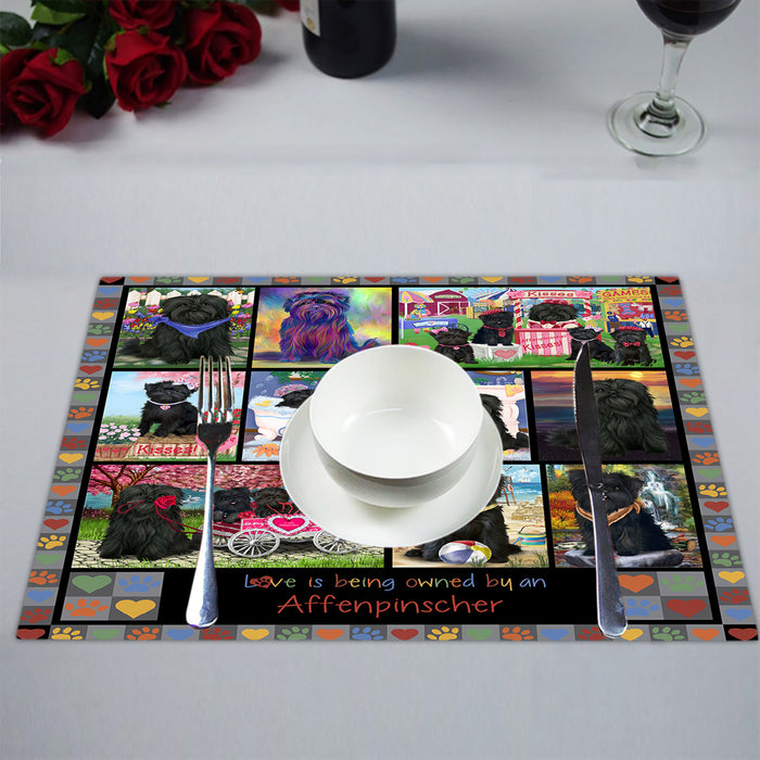 Love is Being Owned Affenpinscher Dog Beige Placemat