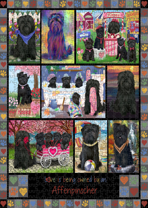 Love is Being Owned Affenpinscher Dog Grey Puzzle with Photo Tin PUZL98136