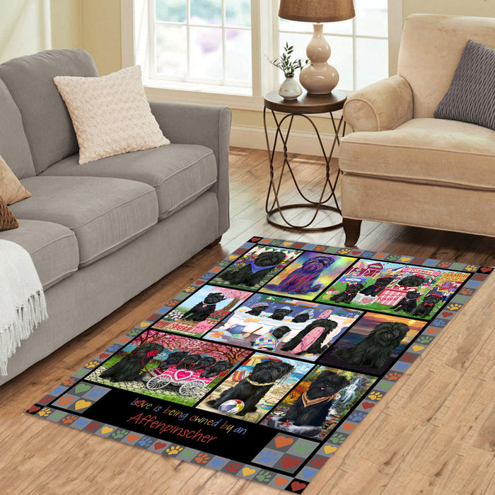 Love is Being Owned Affenpinscher Dog Grey Area Rug