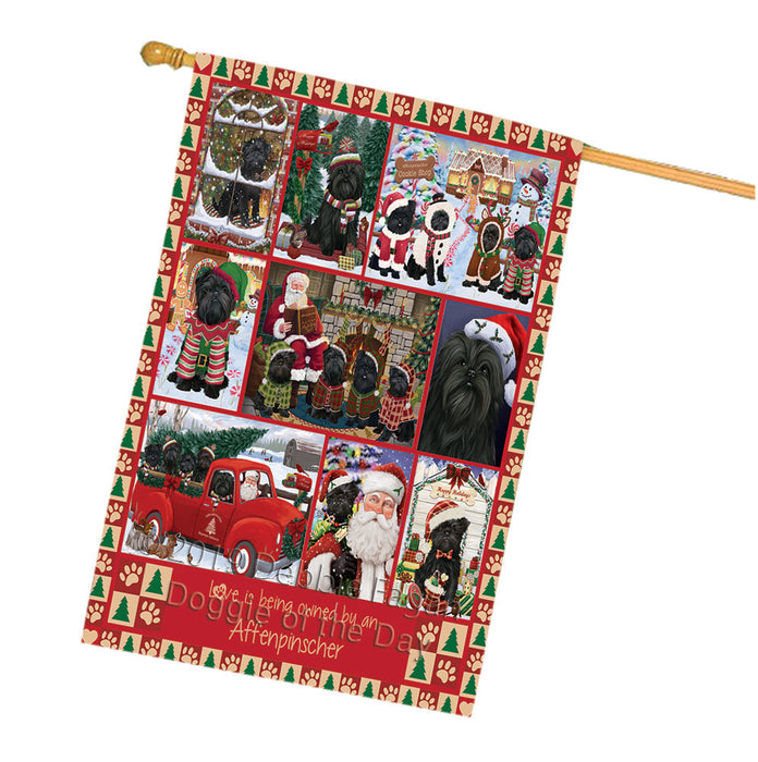 Love is Being Owned Christmas Affenpinscher Dogs House Flag FLG66023