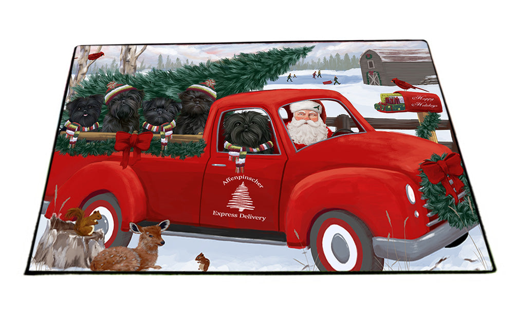 Christmas Santa Express Delivery Affenpinschers Dog Family Floormat FLMS52269
