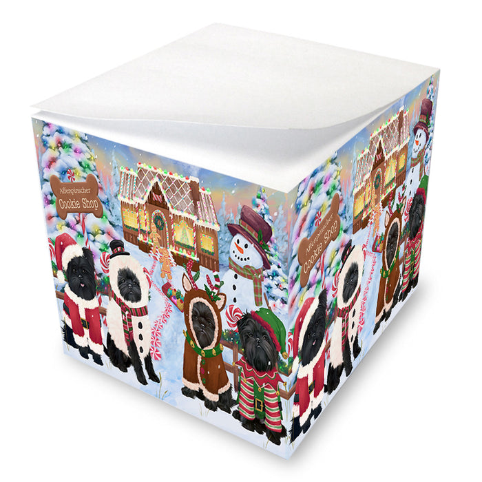 Holiday Gingerbread Cookie Shop Affenpinschers Dog Note Cube NOC54161