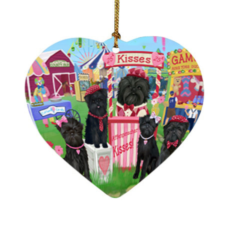 Carnival Kissing Booth Affenpinschers Dog Heart Christmas Ornament HPOR56124