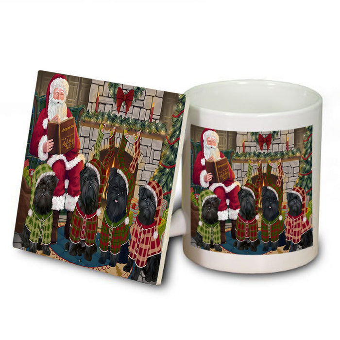 Christmas Cozy Holiday Tails Affenpinschers Dog Mug and Coaster Set MUC55075