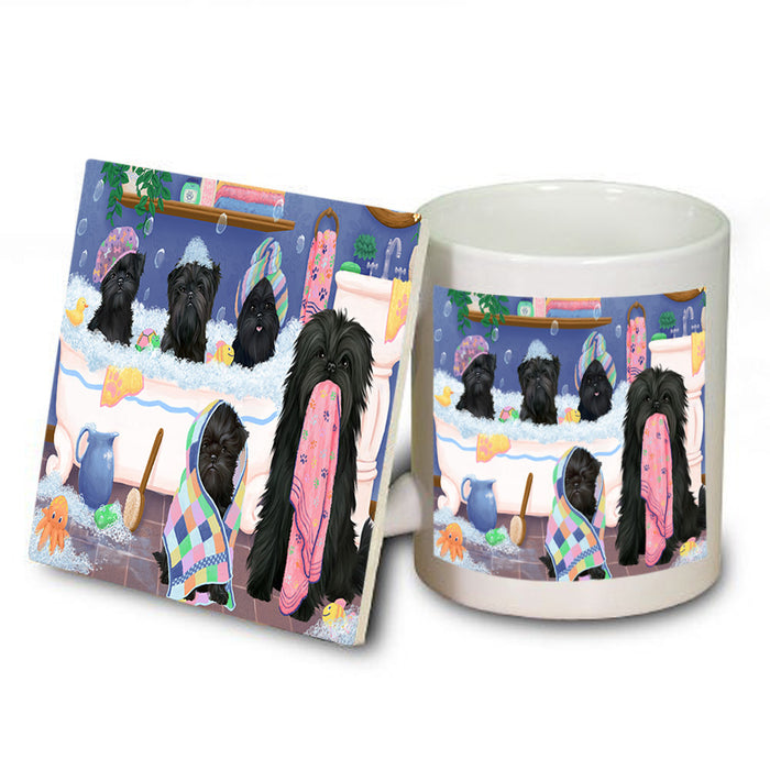 Rub A Dub Dogs In A Tub Affenpinschers Dog Mug and Coaster Set MUC56739