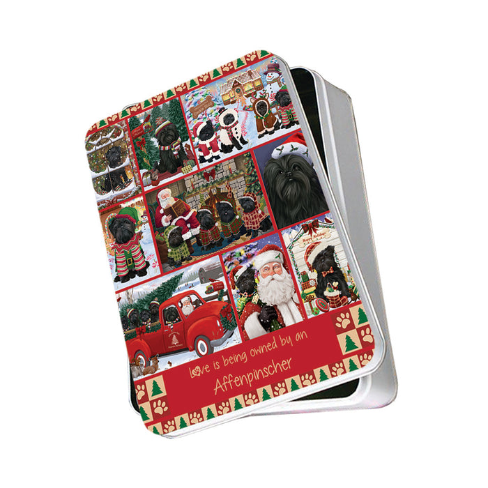 Love is Being Owned Christmas Affenpinscher Dogs Photo Storage Tin PITN57127