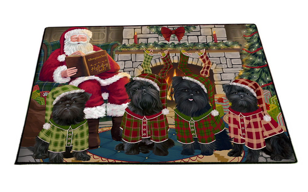 Christmas Cozy Holiday Tails Affenpinschers Dog Floormat FLMS52536
