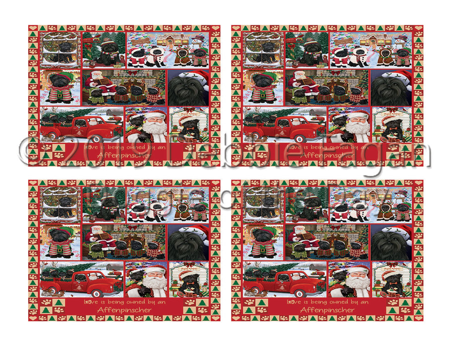 Love is Being Owned Christmas Affenpinscher Dogs Placemat