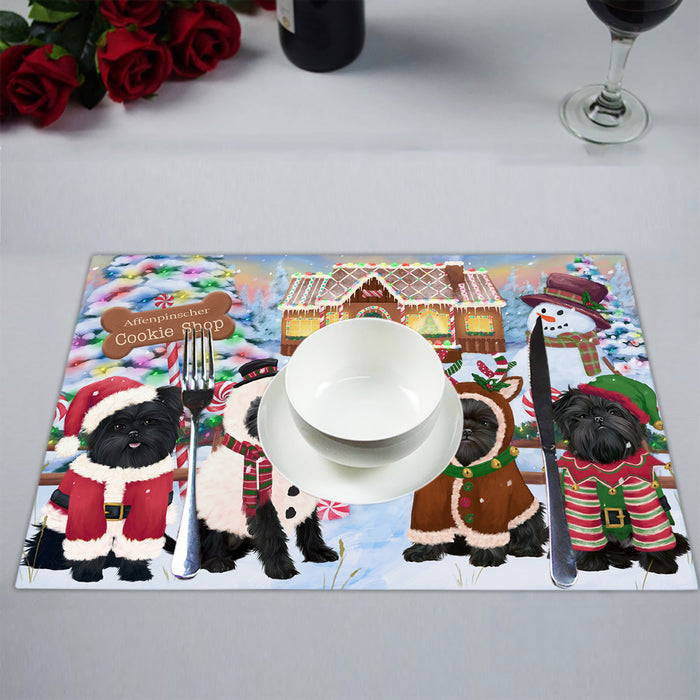 Holiday Gingerbread Cookie Affenpinscher Dogs Placemat