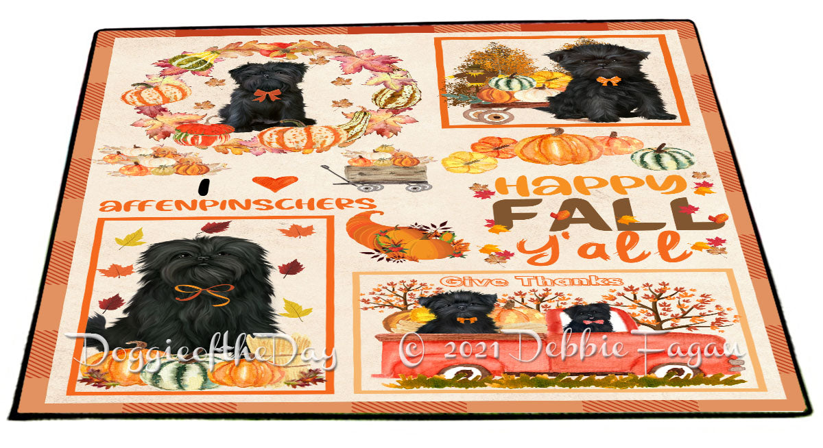 Happy Fall Y'all Pumpkin Affenpinscher Dogs Indoor/Outdoor Welcome Floormat - Premium Quality Washable Anti-Slip Doormat Rug FLMS58492