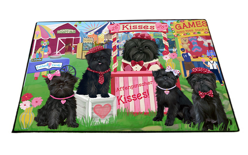 Carnival Kissing Booth Affenpinschers Dog Floormat FLMS52845