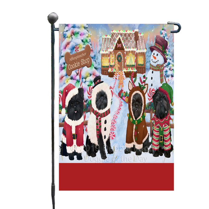 Personalized Holiday Gingerbread Cookie Shop Affenpinscher Dogs Custom Garden Flags GFLG-DOTD-A59163