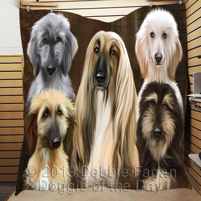 Rustic Afghan Hound Dogs Quilt
