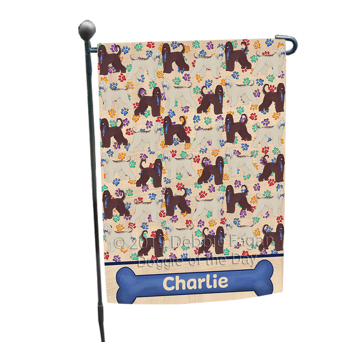 Rainbow Paw Print Afghan Hound Dogs Garden Flag GFLG65184