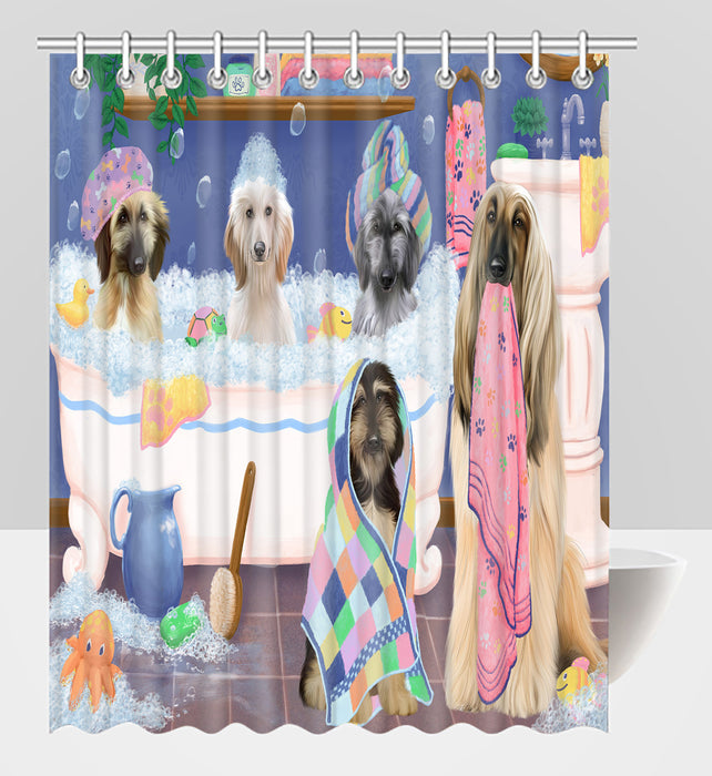 Rub A Dub Dogs In A Tub Afghan Hound Dogs Shower Curtain