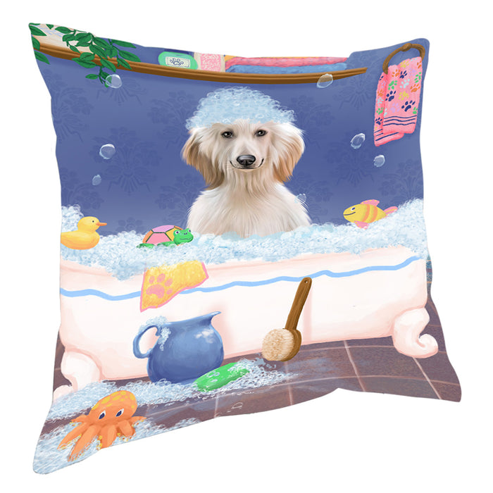 Rub A Dub Dog In A Tub Afghan Hound Dog Pillow with Top Quality High-Resolution Images - Ultra Soft Pet Pillows for Sleeping - Reversible & Comfort - Ideal Gift for Dog Lover - Cushion for Sofa Couch Bed - 100% Polyester, PILA90289