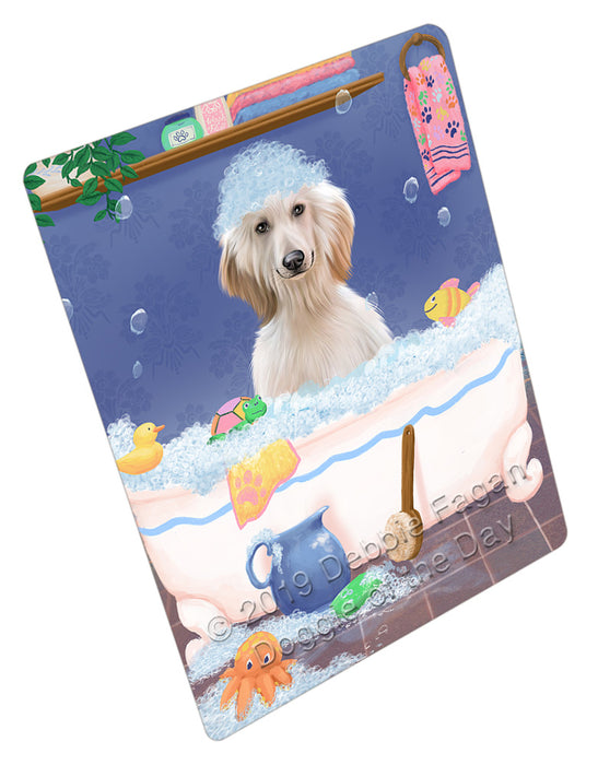 Rub A Dub Dog In A Tub Afghan Hound Dog Cutting Board - For Kitchen - Scratch & Stain Resistant - Designed To Stay In Place - Easy To Clean By Hand - Perfect for Chopping Meats, Vegetables, CA81522