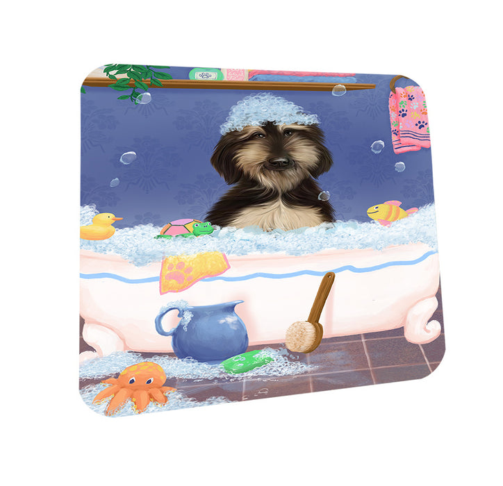 Rub A Dub Dog In A Tub Afghan Hound Dog Coasters Set of 4 CST57237