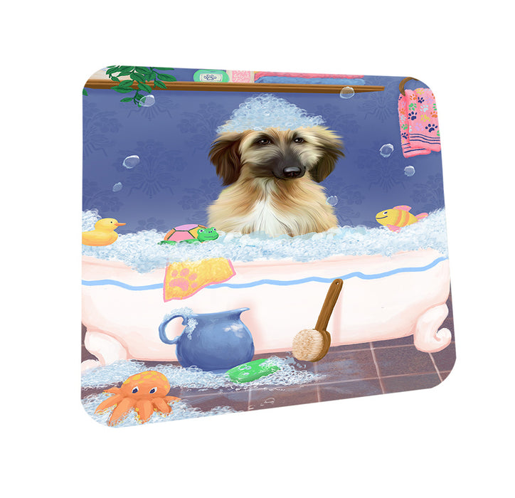 Rub A Dub Dog In A Tub Afghan Hound Dog Coasters Set of 4 CST57238