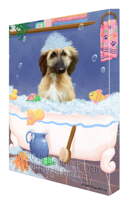 Rub A Dub Dog In A Tub Afghan Hound Dog Canvas Print Wall Art Décor CVS142028