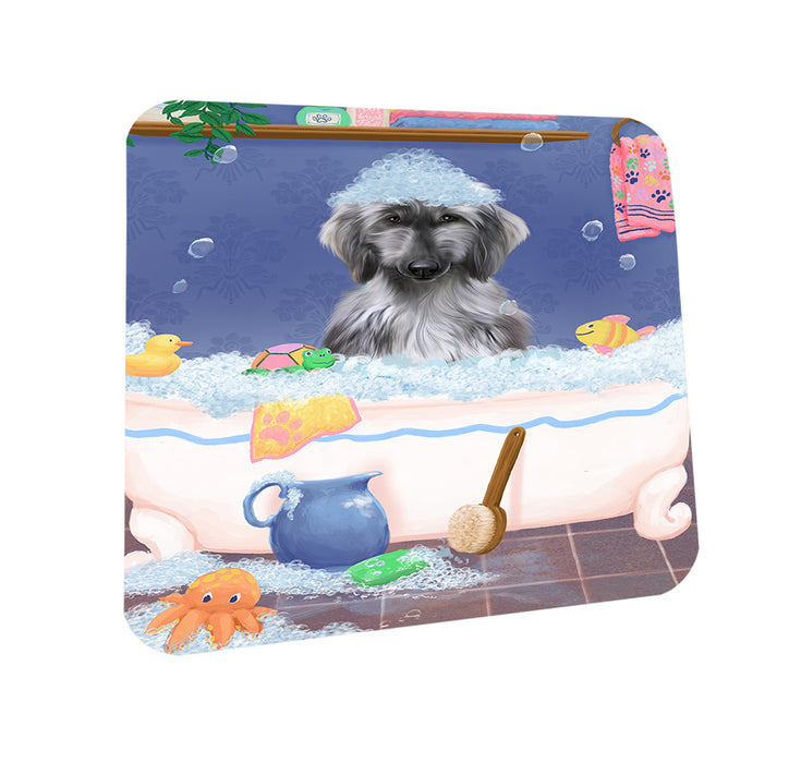 Rub A Dub Dog In A Tub Afghan Hound Dog Coasters Set of 4 CST57239