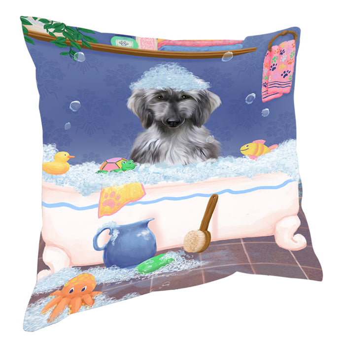 Rub A Dub Dog In A Tub Afghan Hound Dog Pillow with Top Quality High-Resolution Images - Ultra Soft Pet Pillows for Sleeping - Reversible & Comfort - Ideal Gift for Dog Lover - Cushion for Sofa Couch Bed - 100% Polyester, PILA90298