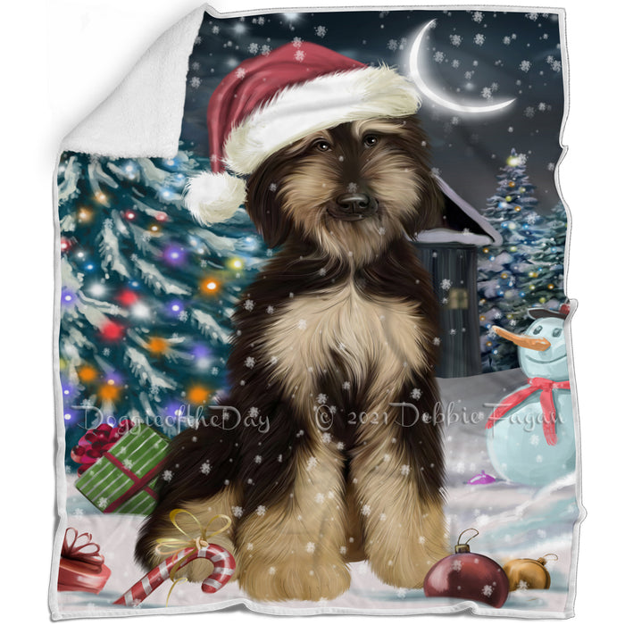 Have a Holly Jolly Christmas Afghan Hound Dog Blanket BLNKT143567