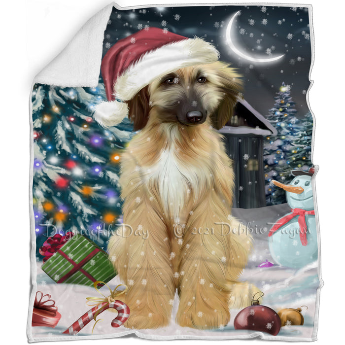 Have a Holly Jolly Christmas Afghan Hound Dog Blanket BLNKT143568