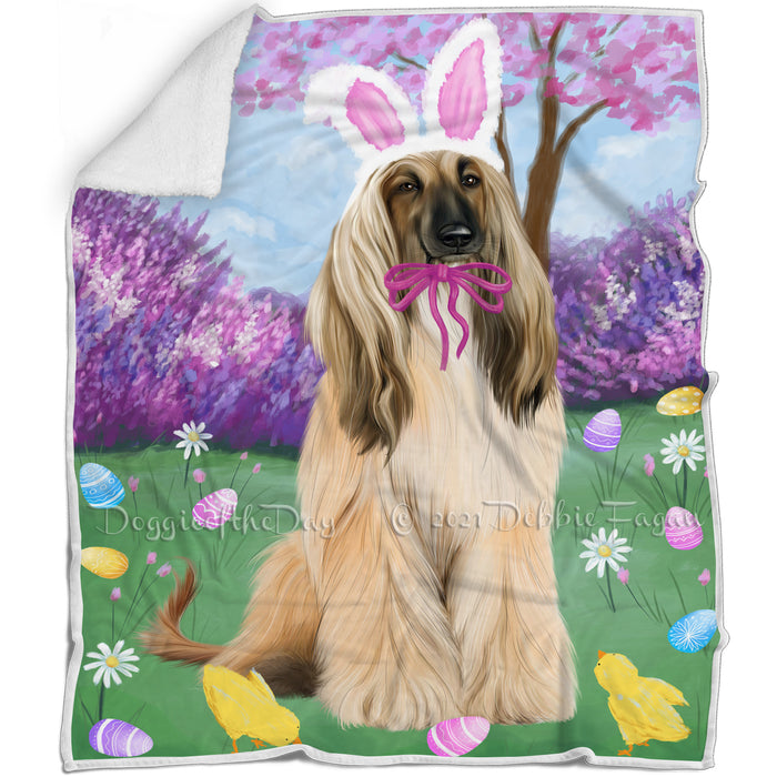 Easter Holiday Afghan Hound Dog Blanket BLNKT131376
