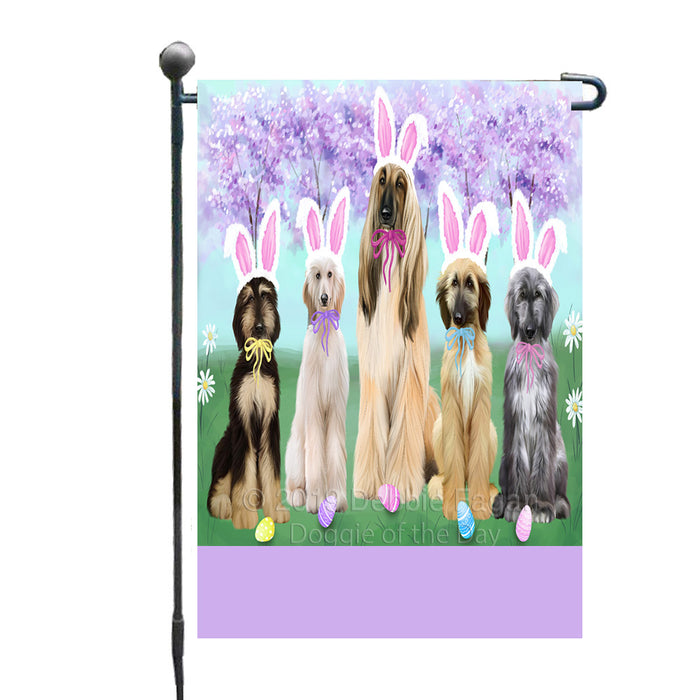 Personalized Easter Holiday Afghan Hound Dogs Custom Garden Flags GFLG-DOTD-A58695