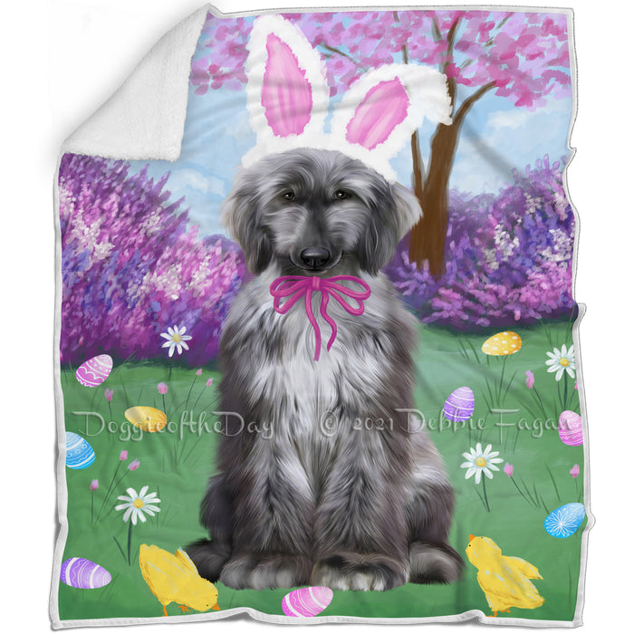 Easter Holiday Afghan Hound Dog Blanket BLNKT131412