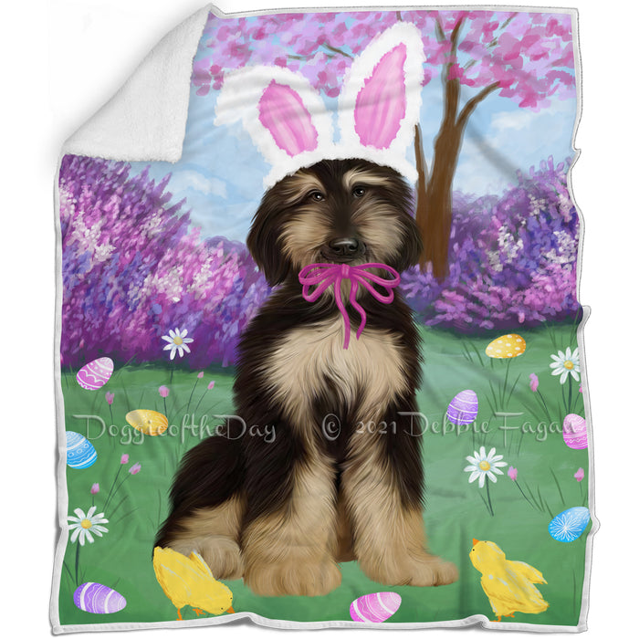 Easter Holiday Afghan Hound Dog Blanket BLNKT131421