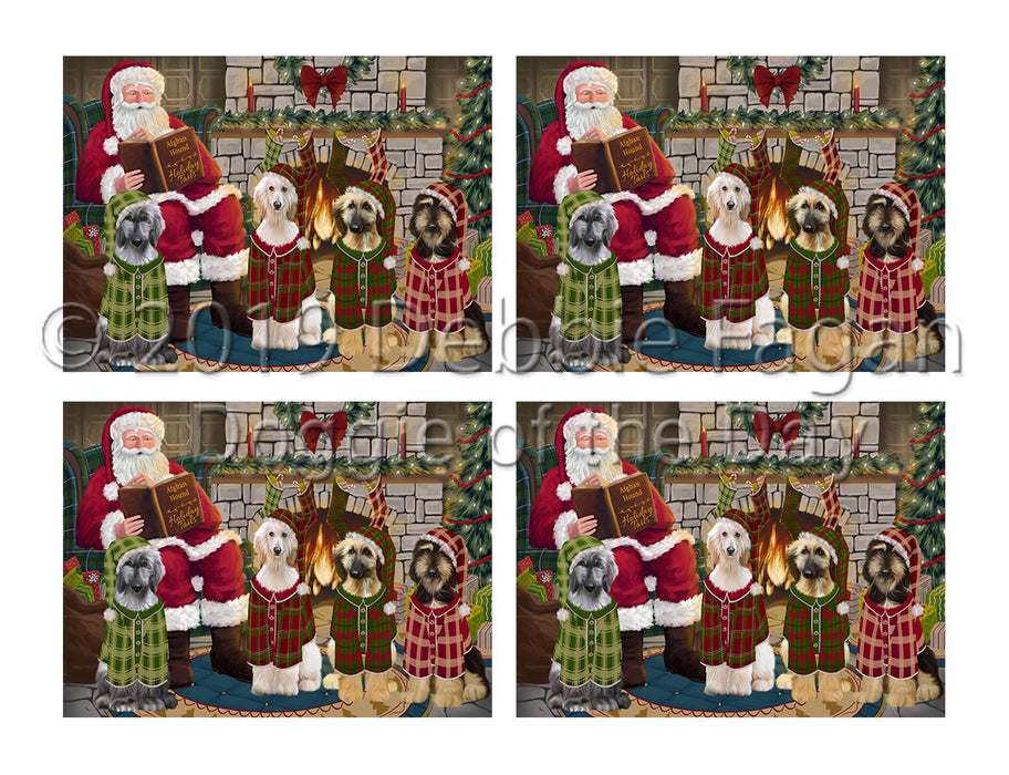 Christmas Cozy Holiday Fire Tails Afghan Hound Dogs Placemat