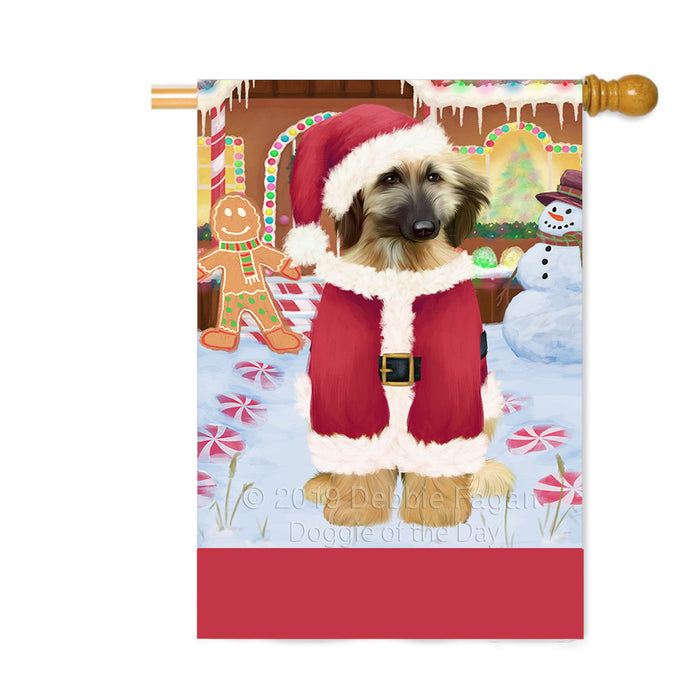 Personalized Gingerbread Candyfest Afghan Hound Dog Custom House Flag FLG63661