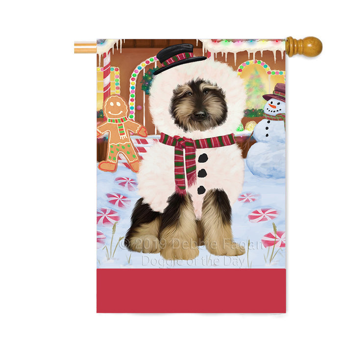 Personalized Gingerbread Candyfest Afghan Hound Dog Custom House Flag FLG63662