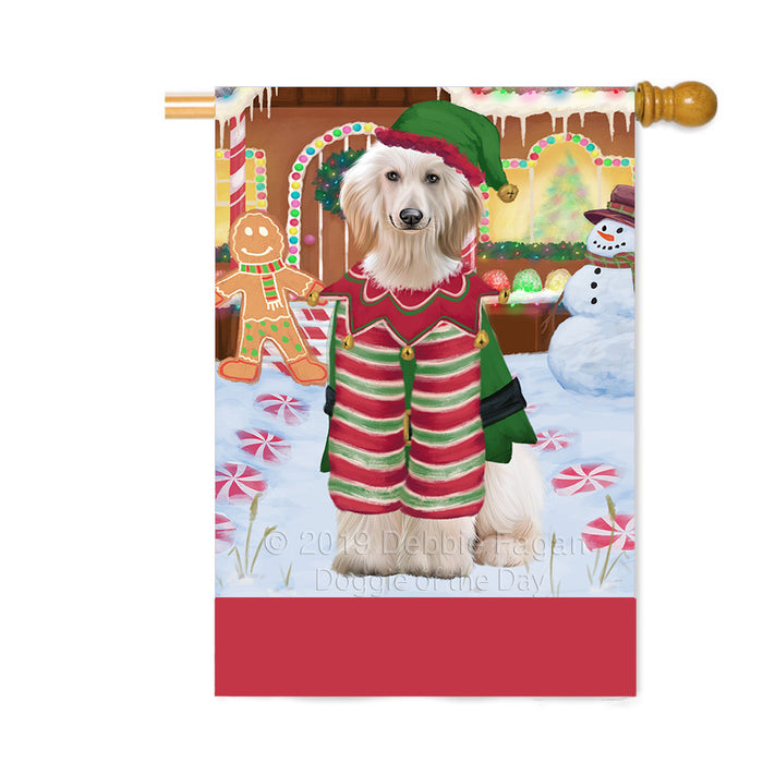 Personalized Gingerbread Candyfest Afghan Hound Dog Custom House Flag FLG63664