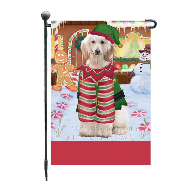 Personalized Gingerbread Candyfest Afghan Hound Dog Custom Garden Flag GFLG63881