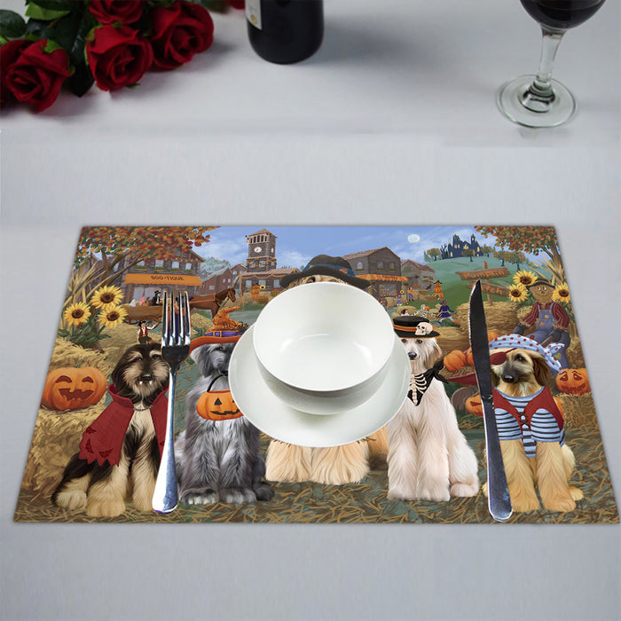 Halloween 'Round Town Afghan Hound Dogs Placemat