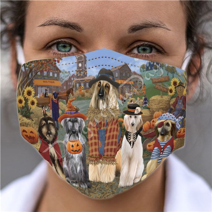 Halloween 'Round Town Afghan Hound Dogs Face Mask FM49911