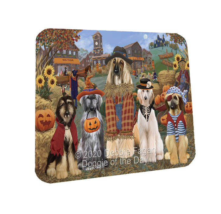 Halloween 'Round Town Afghan Hound Dogs Coasters Set of 4 CSTA57895