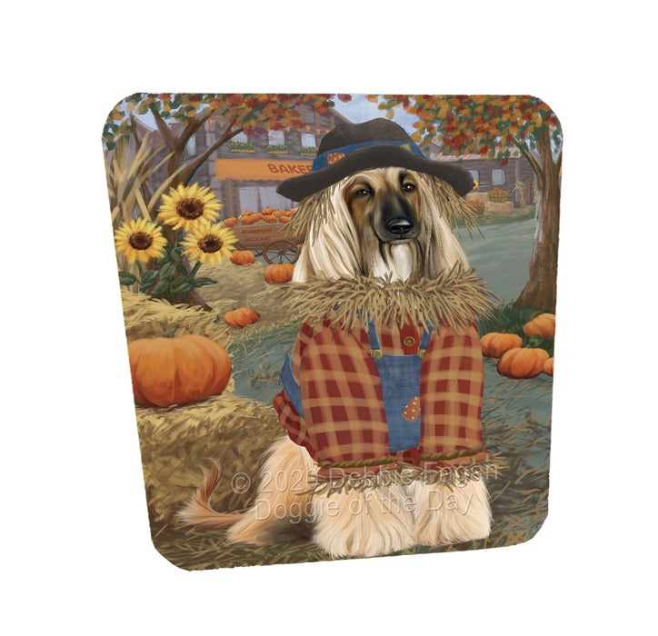 Halloween 'Round Town Afghan Hound Dogs Coasters Set of 4 CSTA57822