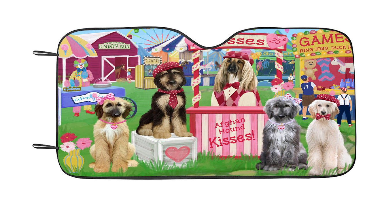 Carnival Kissing Booth Afghan Hound Dogs Car Sun Shade
